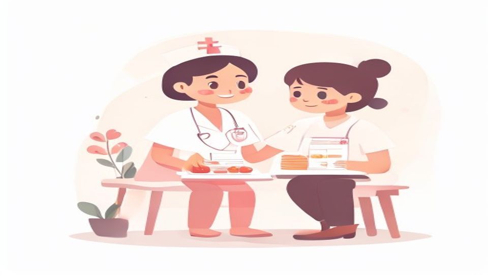 糖尿病患者に食事指導を行う看護師のイメージ